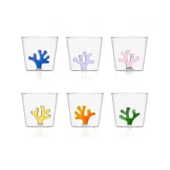 30 cl - Ichendorf Coral Reef Bicchiere Acqua Corallo in Vetro Borosilicato - Set 6 Pezzi