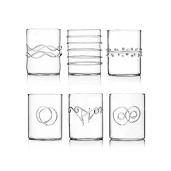 30 cl - Ichendorf Deco Bicchiere Acqua Forme Geometriche in Vetro Borosilicato - Set 6 Pezzi