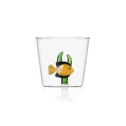 30 cl - Ichendorf Marine Garden Bicchiere Acqua Pesci Con Alghe in Vetro Borosilicato - Set 6 Pezzi