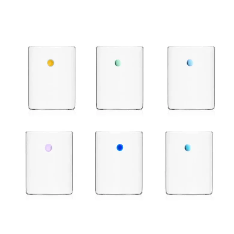 30 cl - Ichendorf Soleis Bicchiere Acqua Punto in Vetro Borosilicato - Set 6 Pezzi