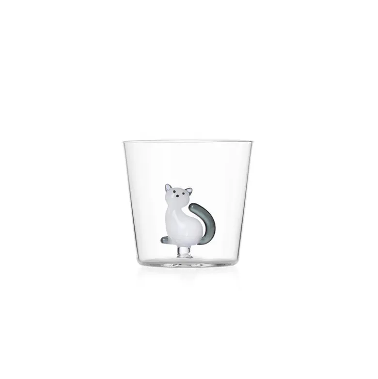 30 cl - Ichendorf Tabby Cat Bicchiere Acqua Gatti in Vetro Borosilicato - Set 6 Pezzi