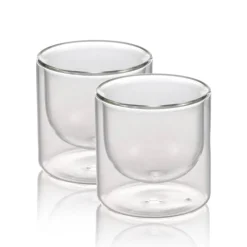 19 cl - Ilsa Bicchierino Caffé Doppia Parete in Vetro Borosilicato - Set 2 Pezzi