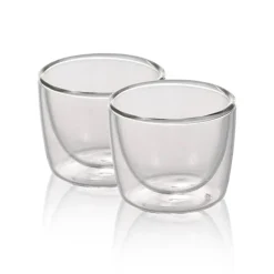 7 cl - Ilsa Bicchierino Caffé Doppia Parete in Vetro Borosilicato - Set 2 Pezzi