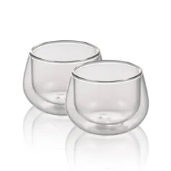 12 cl - Ilsa Bicchierino Caffé Doppia Parete in Vetro Borosilicato - Set 2 Pezzi