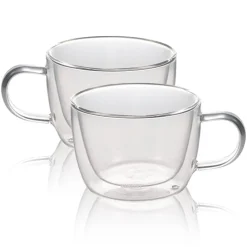 32 cl - Ilsa Tazza Cappuccino Doppia Parete in Vetro Borosilicato - Set 2 Pezzi