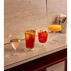 18 cl - Italesse Roxy Bar Saucer Calice Cocktail Soffiato a Bocca In Vetro - Set 6 Pz