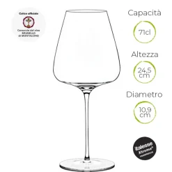 71 cl - Italesse T-Made 70 Calice Vino Rosso in Vetro - Set 2 Pezzi