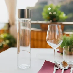 75 cl - Kefass Bottiglia Acqua Cilindrica In Vetro con Tappo a Vite - Set 6 Pz