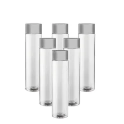 50 cl - Kefass Bottiglia Acqua Cilindrica In Vetro con Tappo a Vite - Set 6 Pz