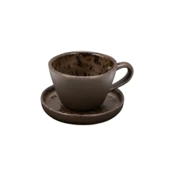 23 cl - Le Coq Phobos Tazza Cappuccino Con Piattino In Stoneware Set 6 Pz