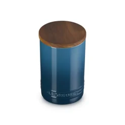 77 cl - Le Creuset Evolution Barattolo In Gres Vetrificato Con Coperchio In Legno