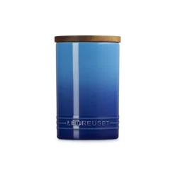 77 cl - Le Creuset Evolution Barattolo In Gres Vetrificato Con Coperchio In Legno