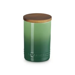 77 cl - Le Creuset Evolution Barattolo In Gres Vetrificato Con Coperchio In Legno