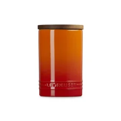 77 cl - Le Creuset Evolution Barattolo In Gres Vetrificato Con Coperchio In Legno