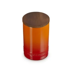 77 cl - Le Creuset Evolution Barattolo In Gres Vetrificato Con Coperchio In Legno