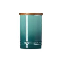 77 cl - Le Creuset Evolution Barattolo In Gres Vetrificato Con Coperchio In Legno