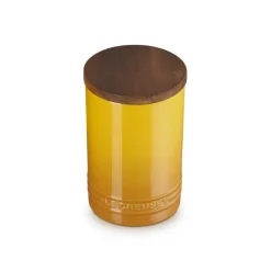 77 cl - Le Creuset Evolution Barattolo In Gres Vetrificato Con Coperchio In Legno