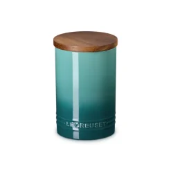 77 cl - Le Creuset Evolution Barattolo In Gres Vetrificato Con Coperchio In Legno