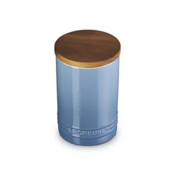 77 cl - Le Creuset Evolution Barattolo In Gres Vetrificato Con Coperchio In Legno