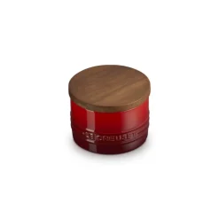 20 cl - Le Creuset Evolution Barattolo In Gres Vetrificato Con Coperchio In Legno