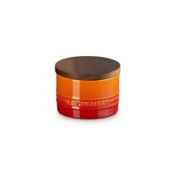 20 cl - Le Creuset Evolution Barattolo In Gres Vetrificato Con Coperchio In Legno