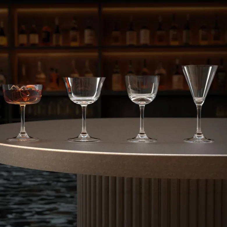 16 cl - Onis Classic Bar Calice Cocktail Nick & Nora In Vetro Set 6 Pz