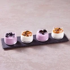 11 cl Paderno Happy Hour Coppette per Aperitivo Con Supporto Vassoio In Ardesia - Set 5 Pz