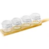 17.6 cl Paderno Happy Hour Coppette per Aperitivo Con Supporto Vassoio In Legno - Set 5 Pz