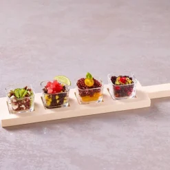 6.8 cl - Paderno Happy Hour Coppette per Aperitivo Con Supporto Vassoio In Legno - Set 5 Pz