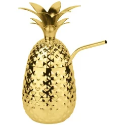 50 cl - Paderno Pineapple Cocktail Glass With Stainless Steel Straw