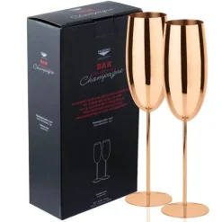 27.5 cl - Paderno Stainless Steel Flute Glasses Set of 2