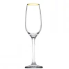 20 cl - Pasabahce Golden Touch Calice Flute Bordo Dorato in Vetro - Set 6 Pezzi