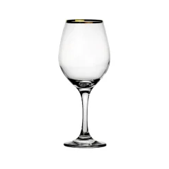 47 cl - Pasabahce Golden Touch Calice Vino Rosso Bordo Dorato in Vetro - Set 6 Pezzi