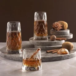 34.5 cl - Pasabahce Leafy Bicchiere Cocktail in Vetro - Set 4 Pezzi