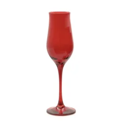 19 cl - Pasabahce Wavy Red Calice Flute In Vetro Colorato Set 6 Pz