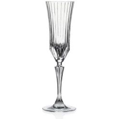 18 cl - RCR Adagio Calice Flute Rigato in Vetro - Set 6 Pezzi