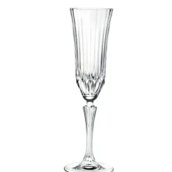 18 cl - RCR Adagio Calice Flute Rigato in Vetro - Set 6 Pezzi