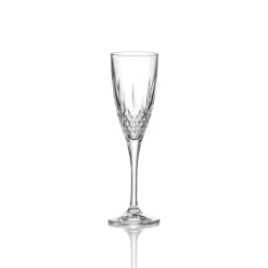 15.9 cl - RCR Cristalleria Italiana London Calice Flute In Vetro Cristallino Luxion Set 6 Pz