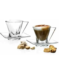 19 cl - RCR Fusion Tazza Cappuccino in Vetro - Set 2 Pezzi