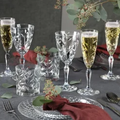 16 cl - RCR Laurus Calice Flute in Vetro - Set 6 Pezzi