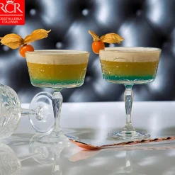 26.8 cl - RCR Tattoo Coppa Champagne in Vetro - Set 6 Pezzi