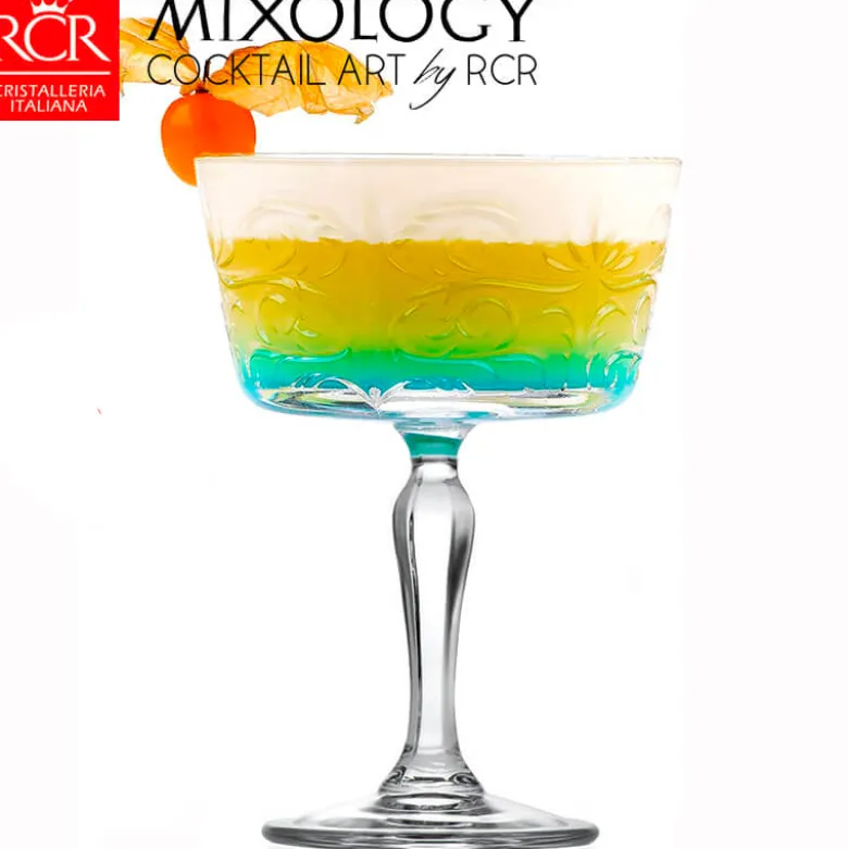26.8 cl - RCR Tattoo Coppa Champagne in Vetro - Set 6 Pezzi