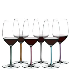 62.5 cl - Riedel Fatto A Mano Calice Degustazione Cabernet Merlot in Vetro - Set 6 Pezzi