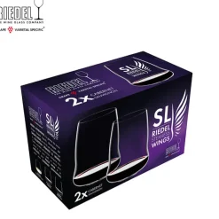 67 cl - Riedel Steamless Wings Calice Vino Rosso Cabernet in Vetro - Set 2 Pezzi