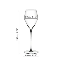 32.7 cl - Riedel Veloce Calice Flute in Vetro - Set 6 Pezzi