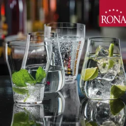 43 cl - Rona Umana Bicchiere Acqua Frizzante in Vetro - Set 6 Pezzi