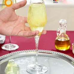 29.2 cl - Stolzle Lausitz Quatrophil Calice Flute in Vetro - Set 6 Pezzi