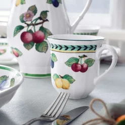 38 cl - Villeroy & Boch French Garden Fleurence Jumbo Tazza Mug In Porcellana Premium - Set 6 Pz
