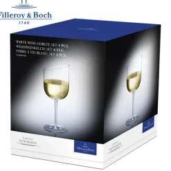 30 cl - Villeroy & Boch NewMoon Calice Vino Bianco in Vetro - Set 4 Pezzi