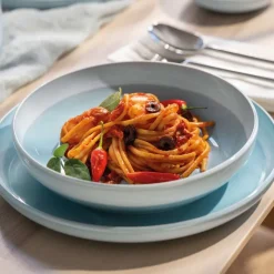 65 cl - Villeroy & Boch Perlemor Aqua Piatto Pasta In Porcellana Premium - Set 6 Pz